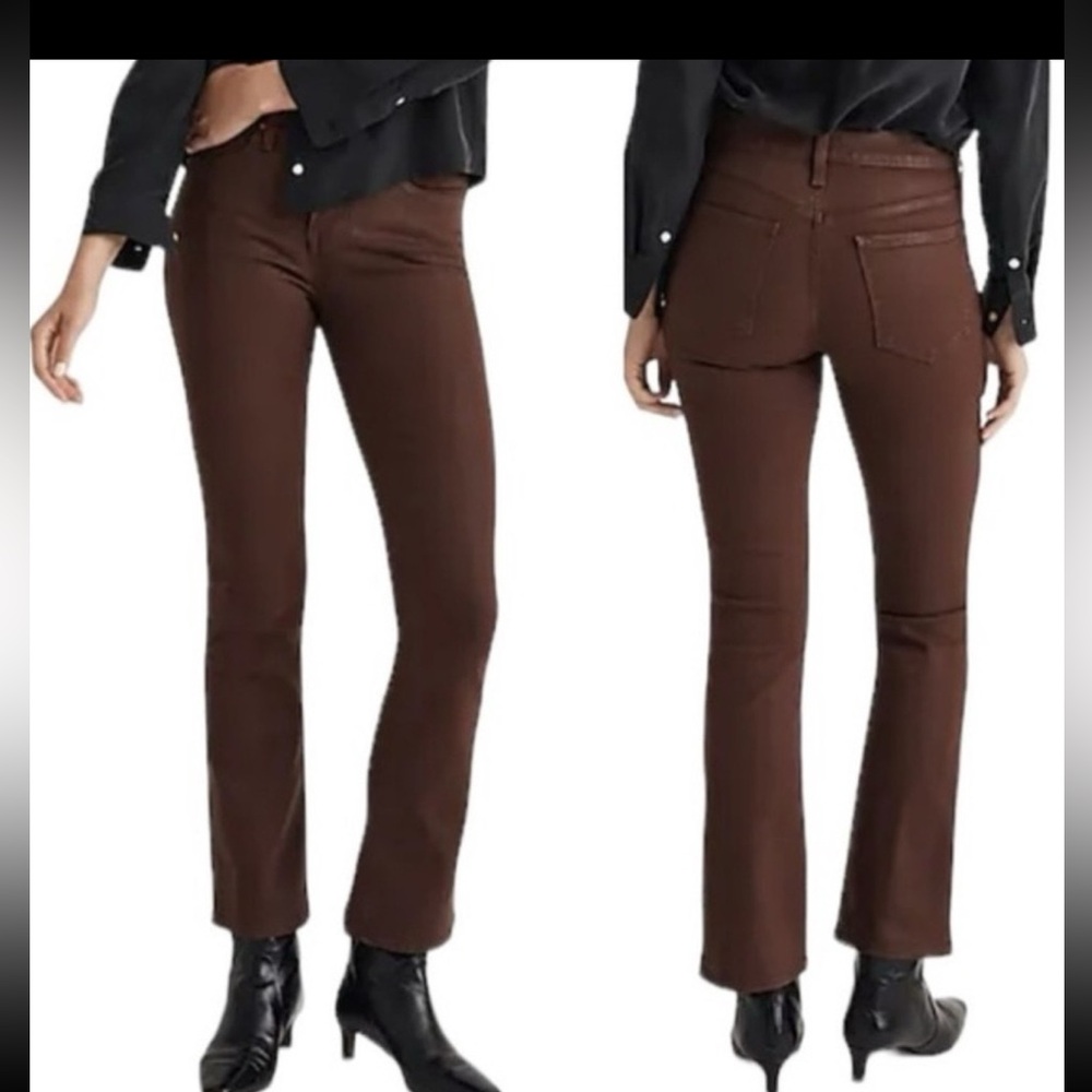 Madewell Mid Rise Kick Out Boot Cut Jeans Brown 25 $138